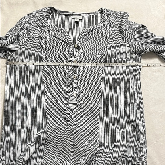 J. Jill Black and White Striped Linen Top - Picture 5 of 8
